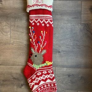 Pottery Barn Reindeer Merry & Bright Stocking